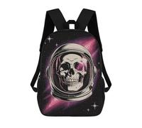 sinyumoney Sac À Dos Scolaire Pour Enfants Astronaut Skull in Space Sac À Dos Scolaire Pour Enfants, Style Décontracté Et Tendance, Imprimé En 3D, Amusant Et Original 17inch