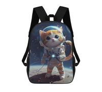 sinyumoney Sac À Dos Scolaire Pour Enfants Astronaut Space Cat Sac À Dos Scolaire Pour Enfants, Style Décontracté Et Tendance, Imprimé En 3D, Amusant Et Original 17inch