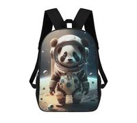 sinyumoney Sac À Dos Scolaire Pour Enfants Astronaut Space Panda Bear Sac À Dos Décontracté Pour Les Voyages, Imprimé En 3D, Pour Garçons Et Filles, Grande Capacité 17inch