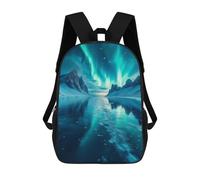 sinyumoney Sac À Dos Scolaire Pour Enfants Aurora Borealis Over Mountains Sac À Dos Tendance Pour Adolescents, Sac À Dos Décontracté Pour Garçons Et Filles, Sac D'école Imprimé En 3D 17inch