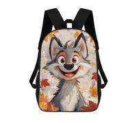 sinyumoney Sac À Dos Scolaire Pour Enfants Autumn Wolf Art Sac À Dos Décontracté Pour Les Voyages, Imprimé En 3D, Pour Garçons Et Filles, Grande Capacité 17inch
