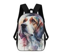 sinyumoney Sac À Dos Scolaire Pour Enfants Beagle Watercolor Sac À Dos Décontracté Pour Les Voyages, Imprimé En 3D, Pour Garçons Et Filles, Grande Capacité 17inch