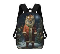 sinyumoney Sac À Dos Scolaire Pour Enfants Beauty Tiger Xmas Sac À Dos Scolaire Pour Enfants, Style Décontracté Et Tendance, Imprimé En 3D, Amusant Et Original 17inch