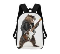 sinyumoney Sac À Dos Scolaire Pour Enfants Beaver Guitar Sac À Dos Scolaire Tendance Sac À Dos De Voyage Unisexe Tendance Sac À Dos 3D Cool 17inch