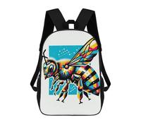 sinyumoney Sac À Dos Scolaire Pour Enfants Bee Wpap Pop Art Sac À Dos Décontracté Pour Les Voyages, Imprimé En 3D, Pour Garçons Et Filles, Grande Capacité 17inch