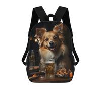 sinyumoney Sac À Dos Scolaire Pour Enfants Beer-Sipping Dog Art Sac À Dos Scolaire Pour Enfants, Style Décontracté Et Tendance, Imprimé En 3D, Amusant Et Original 17inch