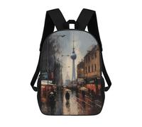 sinyumoney Sac À Dos Scolaire Pour Enfants Berlin Germany Charm Sac À Dos Tendance Pour Adolescents, Sac À Dos Décontracté Pour Garçons Et Filles, Sac D'école Imprimé En 3D 17inch