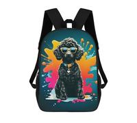 sinyumoney Sac À Dos Scolaire Pour Enfants Black Poodle Cute Sac À Dos Décontracté Pour Les Voyages, Imprimé En 3D, Pour Garçons Et Filles, Grande Capacité 17inch