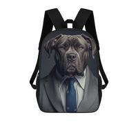 sinyumoney Sac À Dos Scolaire Pour Enfants Cane Corso Suit Sac À Dos Décontracté Pour Les Voyages, Imprimé En 3D, Pour Garçons Et Filles, Grande Capacité 17inch