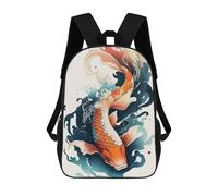 sinyumoney Sac À Dos Scolaire Pour Enfants Carpe Koi Fish Japanese Sac À Dos Scolaire Pour Enfants, Style Décontracté Et Tendance, Imprimé En 3D, Amusant Et Original 17inch