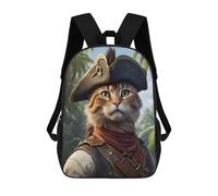 sinyumoney Sac À Dos Scolaire Pour Enfants Cat Pirates Funny Sac À Dos Scolaire Pour Enfants, Style Décontracté Et Tendance, Imprimé En 3D, Amusant Et Original 17inch