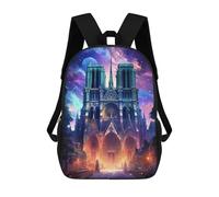 sinyumoney Sac À Dos Scolaire Pour Enfants Cathedral Notre Dame Paris Sac À Dos Décontracté Pour Les Voyages, Imprimé En 3D, Pour Garçons Et Filles, Grande Capacité 17inch