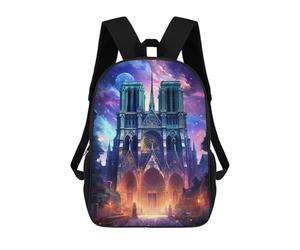 sinyumoney Sac À Dos Scolaire Pour Enfants Cathedral Notre Dame Paris Sac À Dos Décontracté Pour Les Voyages, Imprimé En 3D, Pour Garçons Et Filles, Grande Capacité 17inch