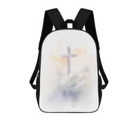 sinyumoney Sac À Dos Scolaire Pour Enfants Christian Cross in The Clouds Sac À Dos Décontracté Pour Les Voyages, Imprimé En 3D, Pour Garçons Et Filles, Grande Capacité 17inch