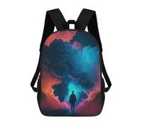 sinyumoney Sac À Dos Scolaire Pour Enfants Clouds of Color A Digital Artwork Sac À Dos Décontracté Pour Les Voyages, Imprimé En 3D, Pour Garçons Et Filles, Grande Capacité 17inch