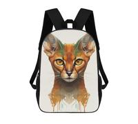sinyumoney Sac À Dos Scolaire Pour Enfants Colorful Abyssinian Cat Portrait Sac À Dos Scolaire Pour Enfants, Style Décontracté Et Tendance, Imprimé En 3D, Amusant Et Original 17inch