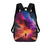 sinyumoney Sac À Dos Scolaire Pour Enfants Colorful Clouds Journey Sac À Dos Décontracté Pour Les Voyages, Imprimé En 3D, Pour Garçons Et Filles, Grande Capacité 17inch