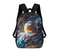 sinyumoney Sac À Dos Scolaire Pour Enfants Colorful Cosmic Earth Sac À Dos Scolaire Tendance Sac À Dos De Voyage Unisexe Tendance Sac À Dos 3D Cool 17inch