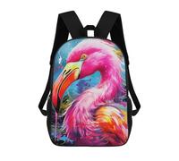 sinyumoney Sac À Dos Scolaire Pour Enfants Colorful Flamingo Artwork-6 Sac À Dos Scolaire Tendance Sac À Dos De Voyage Unisexe Tendance Sac À Dos 3D Cool 17inch