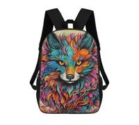 sinyumoney Sac À Dos Scolaire Pour Enfants Colorful Fox Portrait-10 Sac À Dos Scolaire Tendance Sac À Dos De Voyage Unisexe Tendance Sac À Dos 3D Cool 17inch