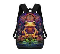 sinyumoney Sac À Dos Scolaire Pour Enfants Colorful Frog Art Print Sac À Dos Scolaire Tendance Sac À Dos De Voyage Unisexe Tendance Sac À Dos 3D Cool 17inch