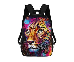 sinyumoney Sac À Dos Scolaire Pour Enfants Colorful Leopard Portrait-26 Sac À Dos Scolaire Tendance Sac À Dos De Voyage Unisexe Tendance Sac À Dos 3D Cool 17inch