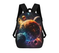 sinyumoney Sac À Dos Scolaire Pour Enfants Colorful Planets in Space Sac À Dos Décontracté Pour Les Voyages, Imprimé En 3D, Pour Garçons Et Filles, Grande Capacité 17inch