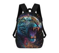 sinyumoney Sac À Dos Scolaire Pour Enfants Colorful Roaring Tiger Artwork -1 Sac À Dos Scolaire Tendance Sac À Dos De Voyage Unisexe Tendance Sac À Dos 3D Cool 17inch