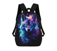 sinyumoney Sac À Dos Scolaire Pour Enfants Cosmic Fantasy Wolf Sac À Dos Scolaire Tendance Sac À Dos De Voyage Unisexe Tendance Sac À Dos 3D Cool 17inch
