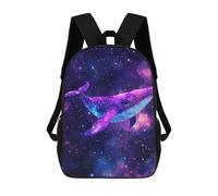 sinyumoney Sac À Dos Scolaire Pour Enfants Cosmic Whale in Starry Galaxy Sac À Dos Décontracté Pour Les Voyages, Imprimé En 3D, Pour Garçons Et Filles, Grande Capacité 17inch