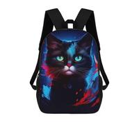 sinyumoney Sac À Dos Scolaire Pour Enfants Cute Cat Abstract Sac À Dos Tendance Pour Adolescents, Sac À Dos Décontracté Pour Garçons Et Filles, Sac D'école Imprimé En 3D 17inch