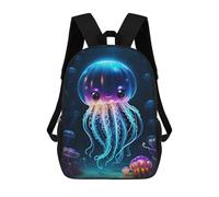 sinyumoney Sac À Dos Scolaire Pour Enfants Cute Jellyfish Deep Sea Sac À Dos Décontracté Pour Les Voyages, Imprimé En 3D, Pour Garçons Et Filles, Grande Capacité 17inch