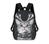 sinyumoney Sac À Dos Scolaire Pour Enfants Cute Reindeer Cat Sac À Dos Scolaire Pour Enfants, Style Décontracté Et Tendance, Imprimé En 3D, Amusant Et Original 17inch