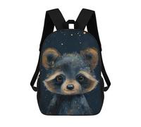 sinyumoney Sac À Dos Scolaire Pour Enfants Cute Whimsical Raccoon Sac À Dos Décontracté Pour Les Voyages, Imprimé En 3D, Pour Garçons Et Filles, Grande Capacité 17inch