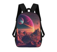 sinyumoney Sac À Dos Scolaire Pour Enfants Distant Planetary Horizon Sac À Dos Décontracté Pour Les Voyages, Imprimé En 3D, Pour Garçons Et Filles, Grande Capacité 17inch