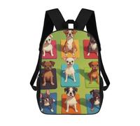 sinyumoney Sac À Dos Scolaire Pour Enfants Dogs Doing Yoga Sac À Dos Décontracté Pour Les Voyages, Imprimé En 3D, Pour Garçons Et Filles, Grande Capacité 17inch