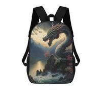sinyumoney Sac À Dos Scolaire Pour Enfants Dragon by The Waterfall Sac À Dos Scolaire Tendance Sac À Dos De Voyage Unisexe Tendance Sac À Dos 3D Cool 17inch