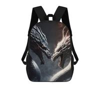 sinyumoney Sac À Dos Scolaire Pour Enfants Dragon Duel Black Vs White Sac À Dos Scolaire Tendance Sac À Dos De Voyage Unisexe Tendance Sac À Dos 3D Cool 17inch