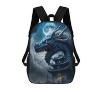 sinyumoney Sac À Dos Scolaire Pour Enfants Dragon Moonlit Temple -1 Sac À Dos Scolaire Tendance Sac À Dos De Voyage Unisexe Tendance Sac À Dos 3D Cool 17inch