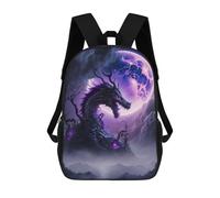 sinyumoney Sac À Dos Scolaire Pour Enfants Dragon Under The Moonlit Sky Sac À Dos Scolaire Tendance Sac À Dos De Voyage Unisexe Tendance Sac À Dos 3D Cool 17inch