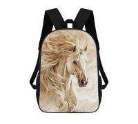 sinyumoney Sac À Dos Scolaire Pour Enfants Drawing A Horse with A White Mane Sac À Dos Décontracté Pour Les Voyages, Imprimé En 3D, Pour Garçons Et Filles, Grande Capacité 17inch