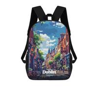sinyumoney Sac À Dos Scolaire Pour Enfants Dublin, Ireland Street View Illustration Sac À Dos Décontracté Pour Les Voyages, Imprimé En 3D, Pour Garçons Et Filles, Grande Capacité 17inch