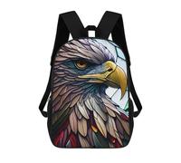 sinyumoney Sac À Dos Scolaire Pour Enfants Eagles Glory Stained Glass Sac À Dos Décontracté Pour Les Voyages, Imprimé En 3D, Pour Garçons Et Filles, Grande Capacité 17inch