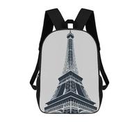 sinyumoney Sac À Dos Scolaire Pour Enfants Eiffel Tower Illustration Sac À Dos Scolaire Pour Enfants, Style Décontracté Et Tendance, Imprimé En 3D, Amusant Et Original 17inch