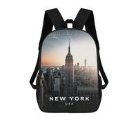 sinyumoney Sac À Dos Scolaire Pour Enfants Empire State Building at Golden Hour NYC Sunset Sac À Dos Scolaire Pour Enfants, Style Décontracté Et Tendance, Imprimé En 3D, Amusant Et Original 17inch
