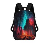 sinyumoney Sac À Dos Scolaire Pour Enfants Enchanted Forest with Celestial Lights Sac À Dos Scolaire Pour Enfants, Style Décontracté Et Tendance, Imprimé En 3D, Amusant Et Original 17inch