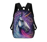 sinyumoney Sac À Dos Scolaire Pour Enfants Enchanted Unicorn Portrait -1 Sac À Dos Scolaire Tendance Sac À Dos De Voyage Unisexe Tendance Sac À Dos 3D Cool 17inch