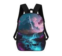 sinyumoney Sac À Dos Scolaire Pour Enfants Enchanted Waterfall Landscape -5 Sac À Dos Scolaire Tendance Sac À Dos De Voyage Unisexe Tendance Sac À Dos 3D Cool 17inch