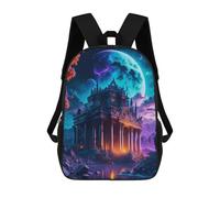 sinyumoney Sac À Dos Scolaire Pour Enfants Fantasy Castle Under A Stormy Sky Sac À Dos Scolaire Tendance Sac À Dos De Voyage Unisexe Tendance Sac À Dos 3D Cool 17inch