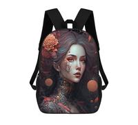 sinyumoney Sac À Dos Scolaire Pour Enfants Fantasy Floral Portrait -4 Sac À Dos Décontracté Pour Les Voyages, Imprimé En 3D, Pour Garçons Et Filles, Grande Capacité 17inch